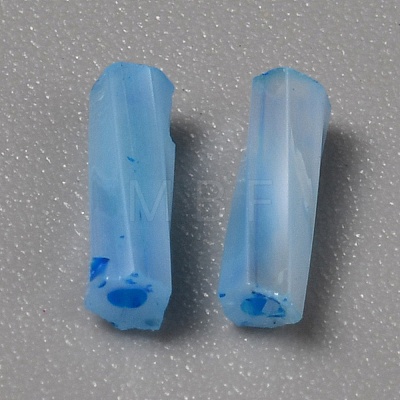 Opaque Colours Glass Twist Bugle Beads GLAA-WH0039-08L-1