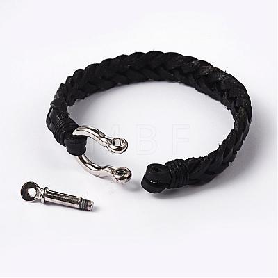 Leather Cord Bracelets BJEW-M196-02A-1
