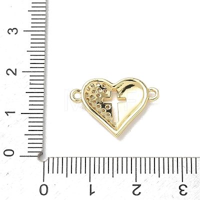 Brass Micro Pave Clear Cubic Zirconia Connector Charms KK-E796-05G-1