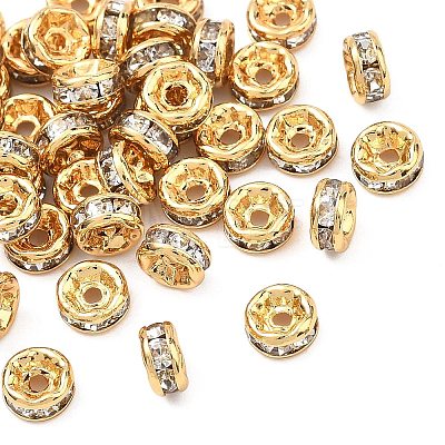 SHEGRACE Brass Micro Pave Clear Cubic Zirconia Spacer Beads XGRQ1U120-307G-1