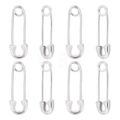 4 Pair Sterling Silver Safety Pin Shape Dangle Hoop Earrings for Men Women STER-AR0001-01-1