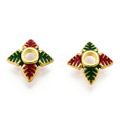 4-Petal Alloy Enamel Bead Caps X1-ENAM-TAC0023-03-1