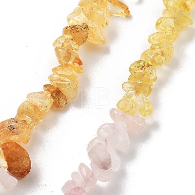 Natural Quartz Crystal & Rose Quartz & Citrine Beads Strands G-L610-A23-01-1