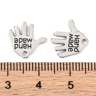 Tibetan Style Alloy Hand Carved Word Hand Made Charms TIBEP-O009-31-1