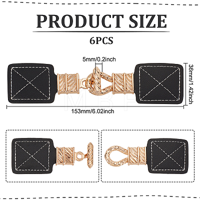 6Pcs PU Leather Toggle Buckle FIND-FG0002-72-1