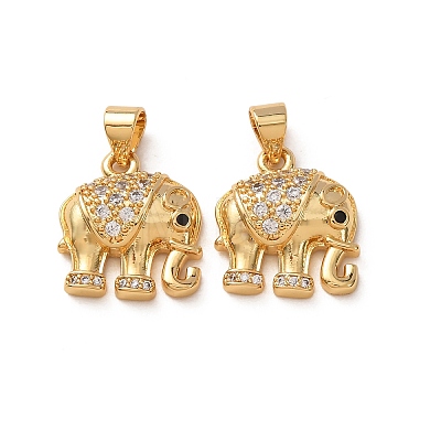 Brass Micro Pave Black Cubic Zirconia Charms CU-H002-06A-G-1