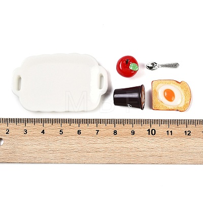 Resin Miniature Breakfast Set Ornaments DIY-H174-01I-1