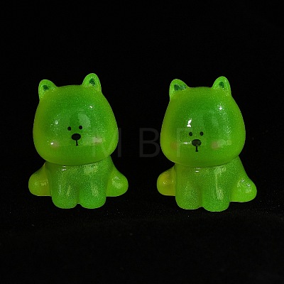 Luminous Resin Cute Little Dog Ornaments RESI-R459-02B-1