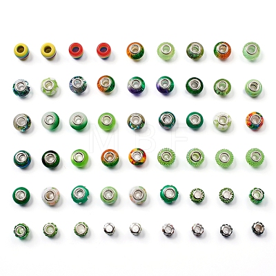 Acrylic & Resin & Polymer Clay Rhinestone European Beads FPDL-S015-04F-1