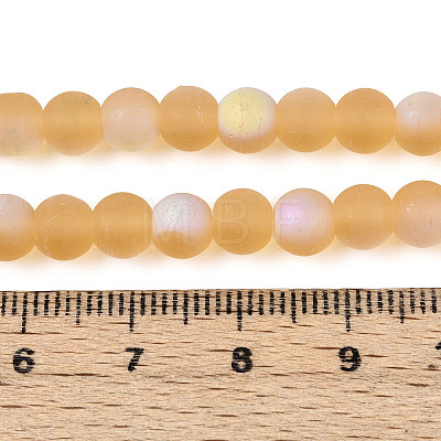 Frosted Transparent Glass Beads Strands GLAA-T032-T6mm-MBB08-1