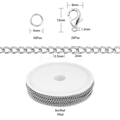 DIY Chains Bracelet Necklace Making Kit DIY-YW0005-82P-1