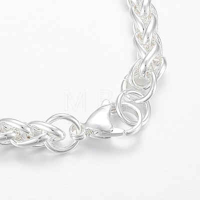 304 Stainless Steel Wheat Chain Bracelets BJEW-I252-09S-1