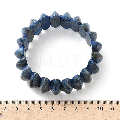 Bicone Natural Lapis Lazuli Beads Stretch Bracelets for Women Men BJEW-C097-05G-1