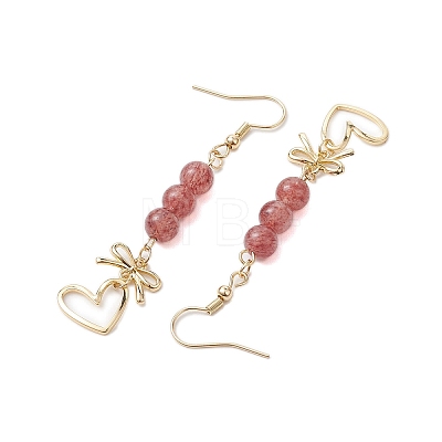 Natural Strawberry Quartz Dangle Earring EJEW-JE05911-1