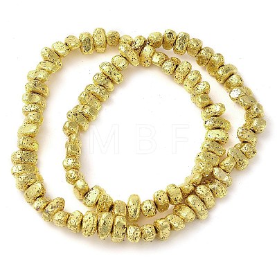 Electroplated Natural Lava Rock Beads Strands G-L606-D02-01B-1