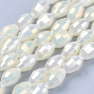 Electroplate Glass Beads Strands EGLA-J013-4X6mm-F03-1