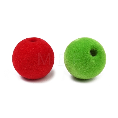 Flocking Opaque Acrylic Beads OACR-G055-02D-1