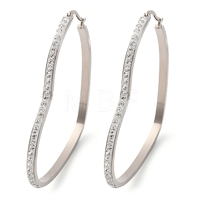 304 Stainless Steel Heart Hoop Earrings EJEW-S242-01P-H-1