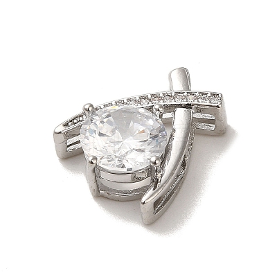 Micro Pave Clear Cubic Zirconia Pendants KK-S351-02P-03-1