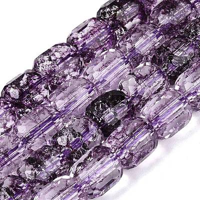 Transparent Crackle Glass Beads Strands GLAA-Q108-04A-06-1