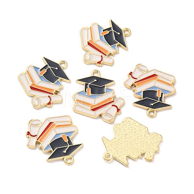 Study Supplies Theme Alloy Enamel Pendants ENAM-WH0061-20C-01-1