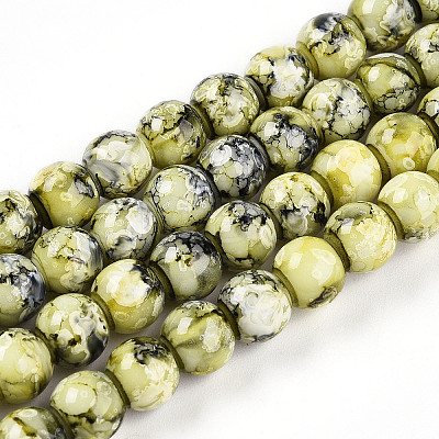 Baking Paint Glass Beads Strands DGLA-N003-8mm-A04-1