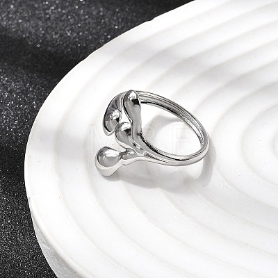 5Pcs 304 Stainless Steel Open Cuff Rings for Women RJEW-K313-03P-1