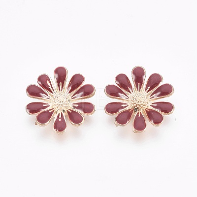 Golden Plated Alloy Enamel Cabochons ENAM-WH0005-A08-1