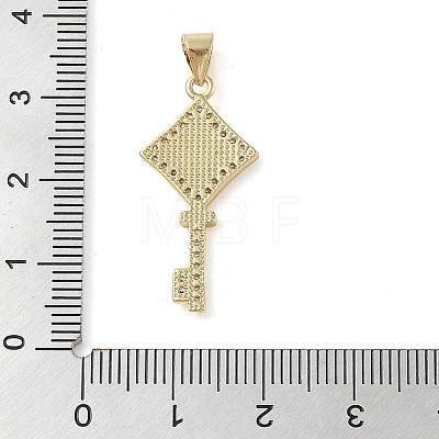 Brass Micro Pave Clear Cubic Zirconia Pendant KK-I712-58G-02-1