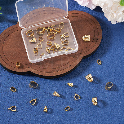 40Pcs 5 Styles Brass Snap On Bails KK-TA0008-87-1