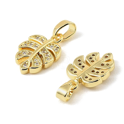 Brass Micro Pave Clear Cubic Zirconia Charms KK-A290-01A-G-1