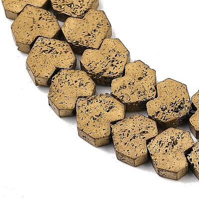 Electroplated Natural Lava Rock Beads Strands G-K388-04B-09-1