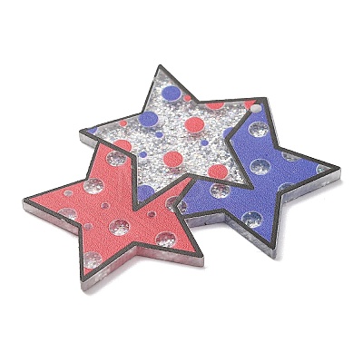 Independence Day Printed Transparent Acrylic Pendants OACR-B055-02D-1