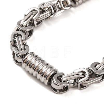 Tarnish Resistant 304 Stainless Steel Column Byzantine Chain Bracelets BJEW-B078-72P-1