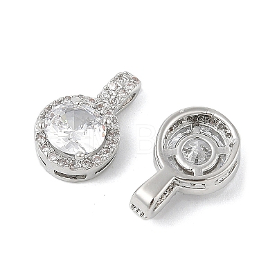 Brass Micro Pave Cubic Zirconia Pendants KK-R219-25P-1