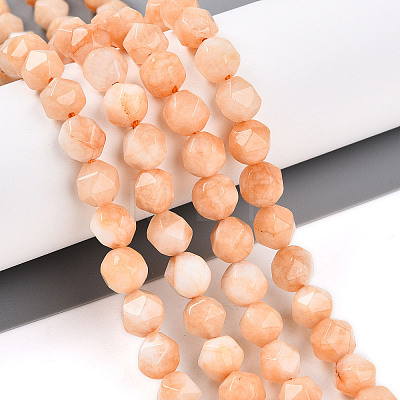 Dyed Natural White Jade Beads Strands G-T139-8mm-46T-1