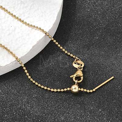1.2MM Unisex 304 Stainless Steel Ball Chain Necklaces NJEW-P356-14G-1