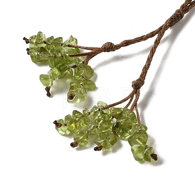 Natural Green Fluorite Braided Bead Pendants Necklacess NJEW-K258-05E-1