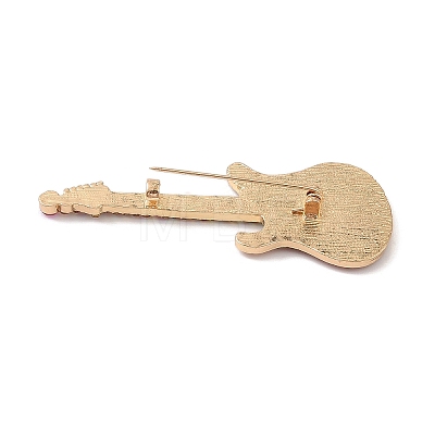 Guitar Alloy Rhinestone Musical Instruments Brooches JEWB-S023-03C-1