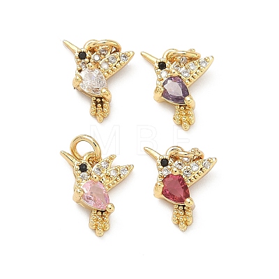 Brass Micro Pave Cubic Zirconia Pendants KK-A291-08G-1