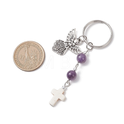 Natural & Synthetic Gemstone & Alloy Keychains KEYC-JKC01453-1