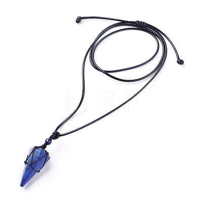 Natural Lapis Lazuli Pendants Necklaces NJEW-E140-A07-1