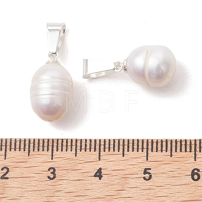Natural Cultured Freshwater Pearl Pendants PALLOY-JF05465-02-1