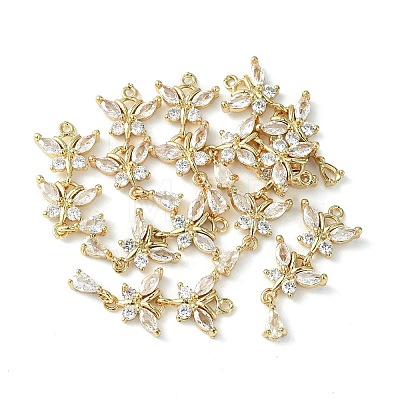 Brass Pave Cubic Zirconia Pendants X-KK-G462-47KCG-1