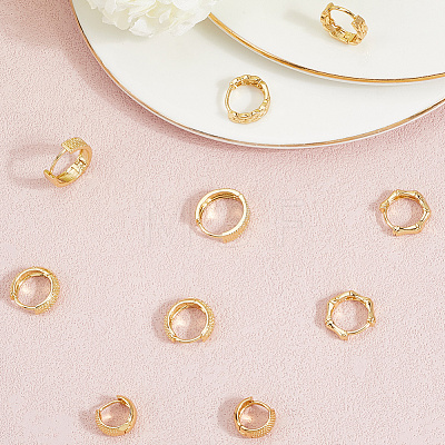 5 Pairs 5 Style Rack Plating Ring Brass Hoop Earrings for Women EJEW-BBC0001-97-1