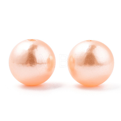 Spray Painted ABS Plastic Imitation Pearl Beads OACR-T015-05C-19-1