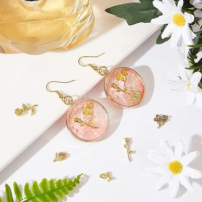 Olycraft Flower Alloy Cabochons MRMJ-OC0001-96-RS-1