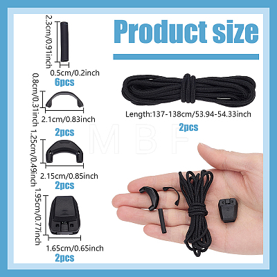 Polyester Quick Release Shoelace Kits DIY-WH0786-63-1