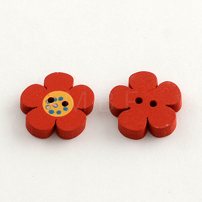 2-Hole Dyed Wooden Buttons BUTT-R030-32-1