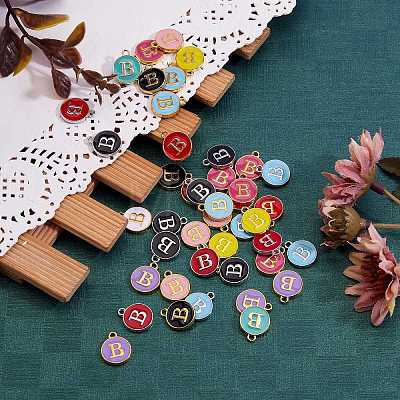 120Pcs 12 Colors Golden Plated Alloy Charms ENAM-SZ0001-64B-1